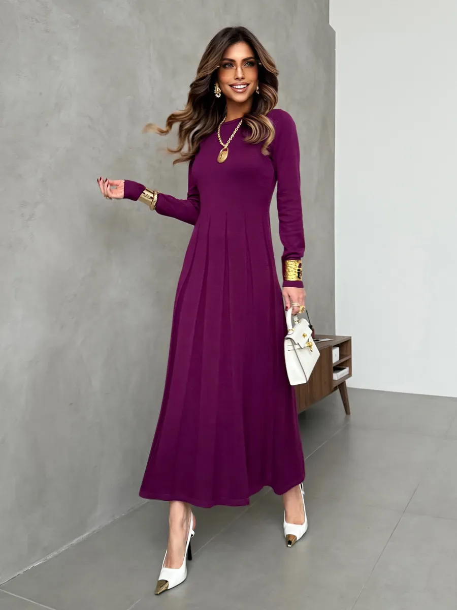 Теплое платье вязаное трикотажное повседневное