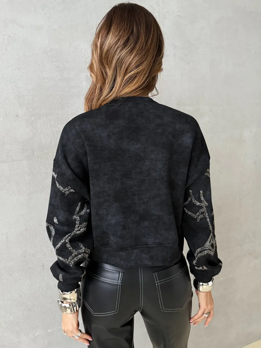 Черная кофта нарядная оверсайз