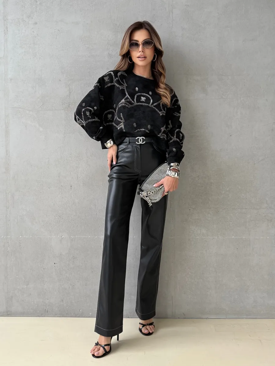 Черная кофта нарядная оверсайз