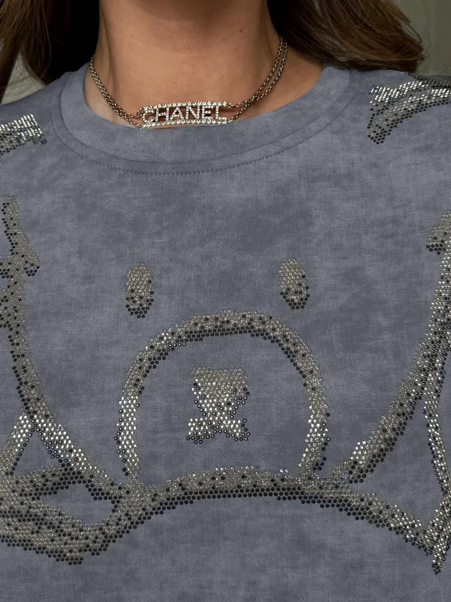 Серая кофта нарядная оверсайз