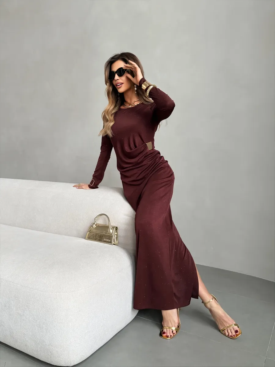 Коричневое платье праздничное вечернее