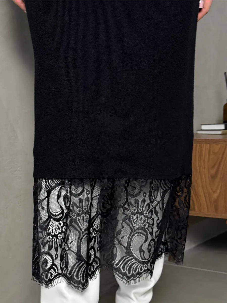 Черное платье праздничное теплое