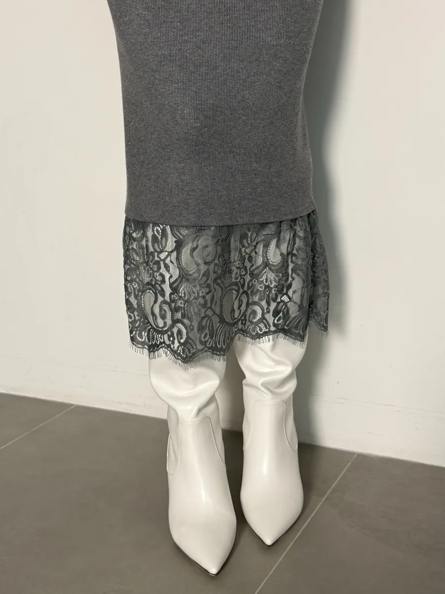 Серое платье праздничное теплое