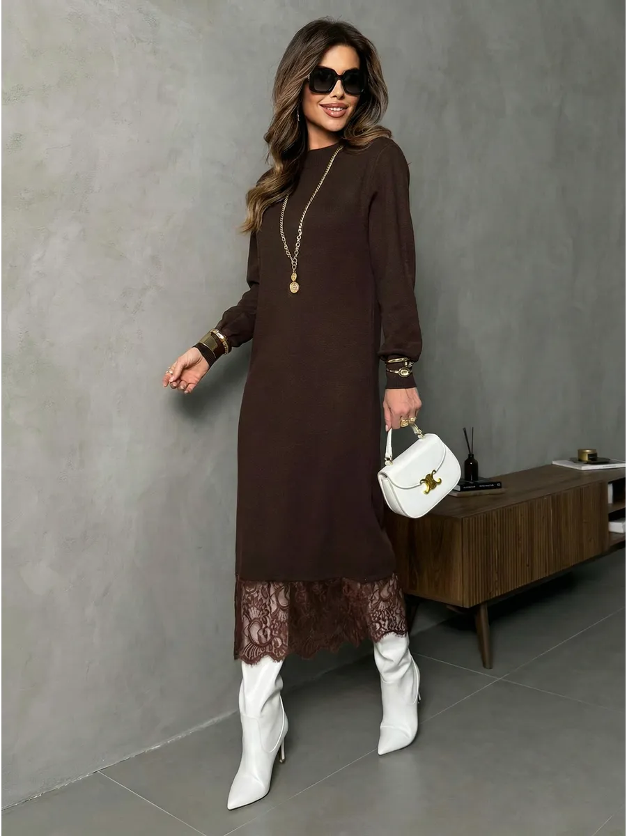 Платье праздничное теплое