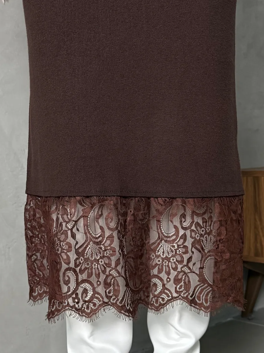 Коричневое платье праздничное теплое