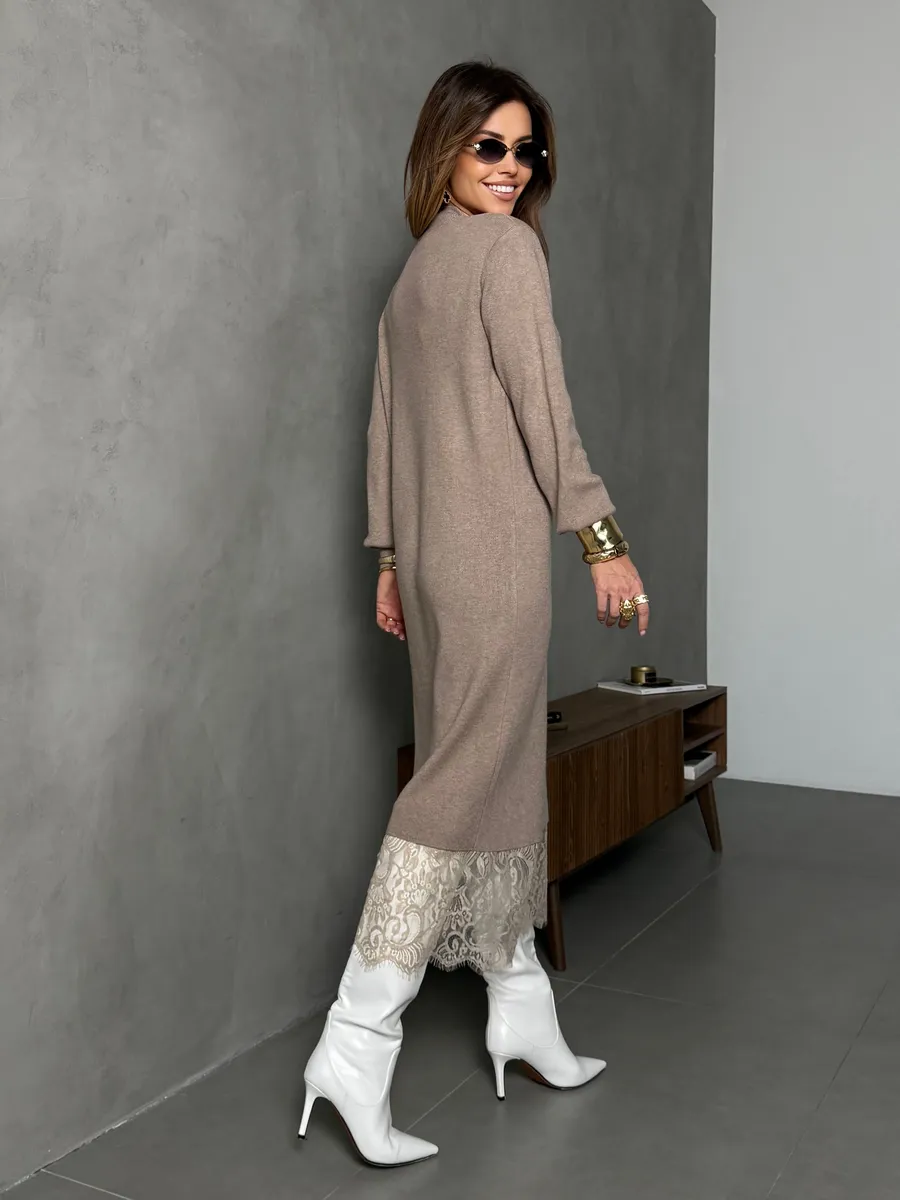 Капучино платье праздничное теплое