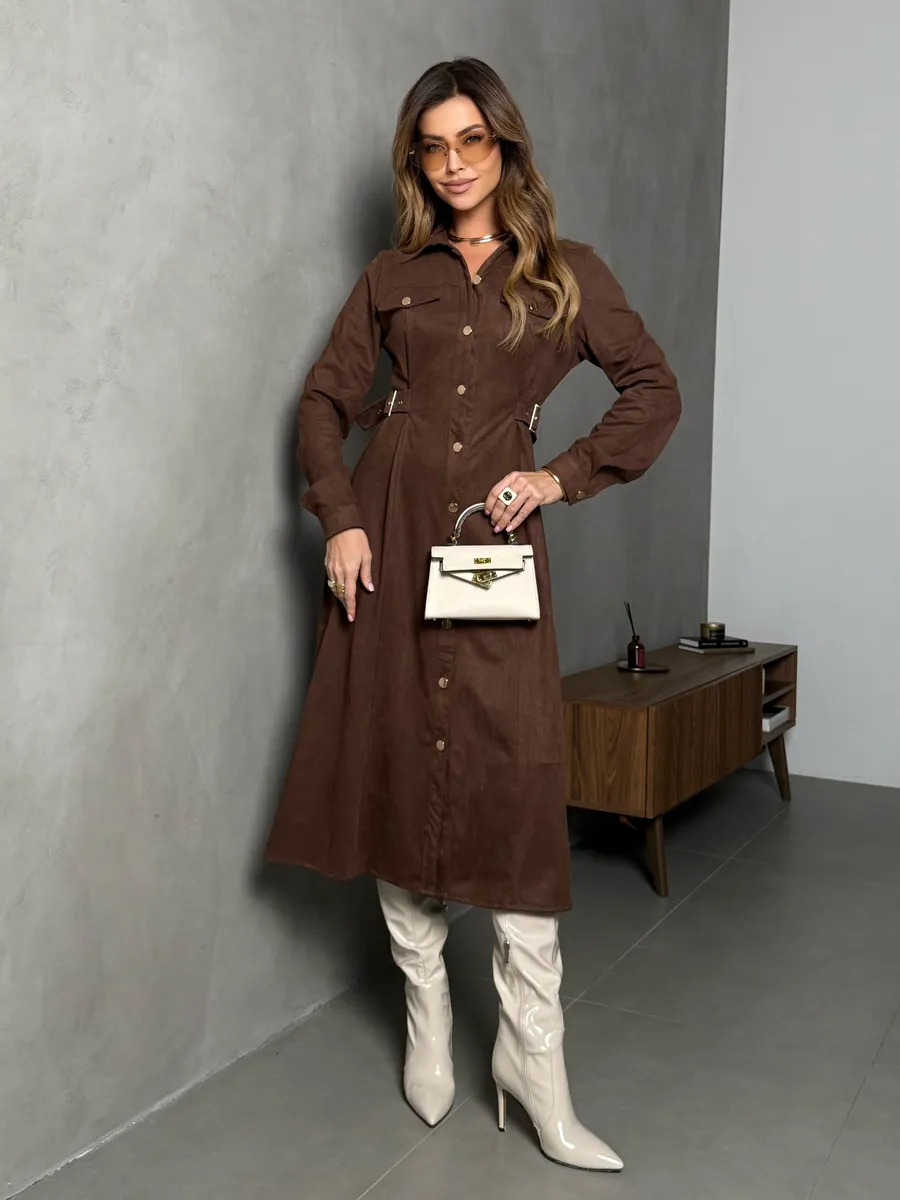 Коричневое платье рубашка офисное