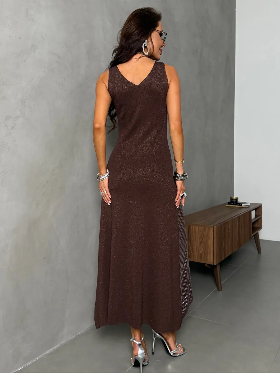 Коричневое платье праздничное вечернее