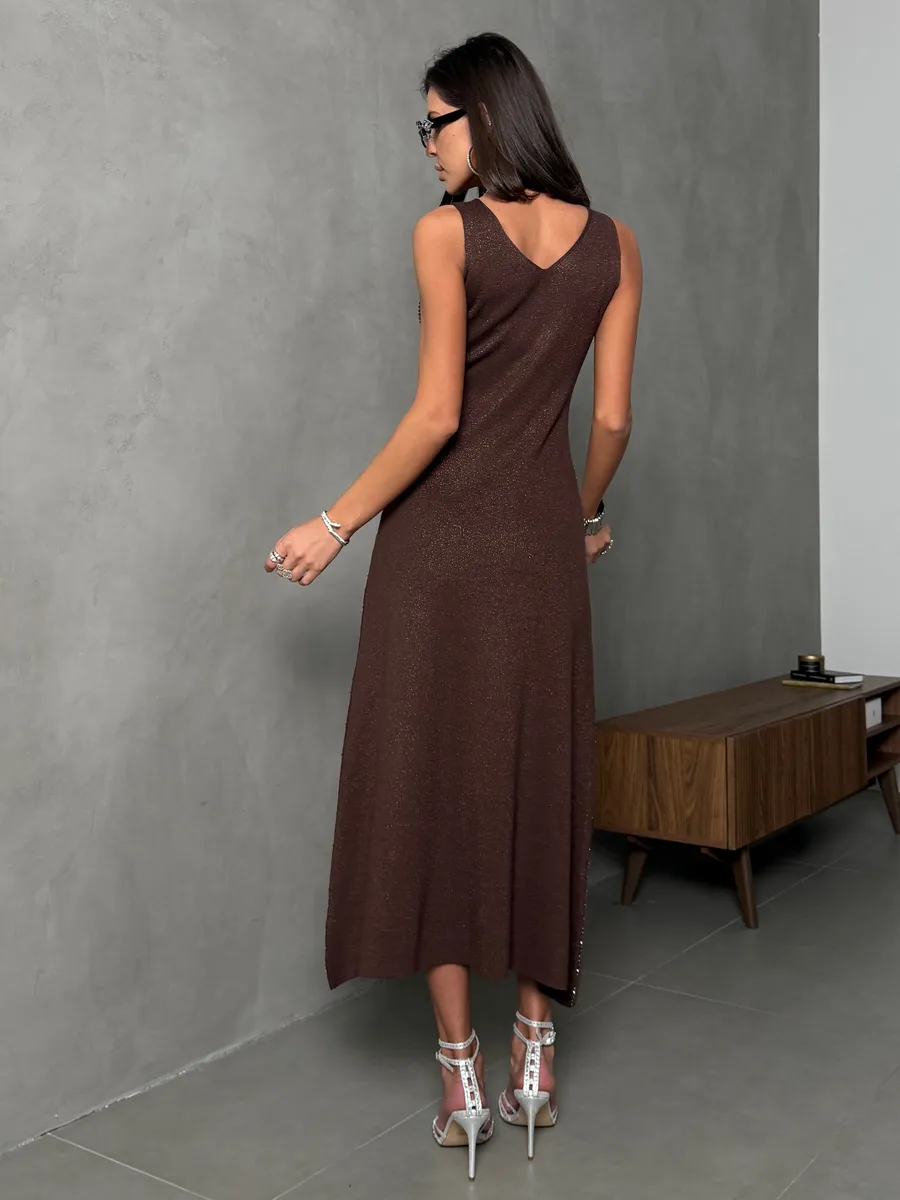 Коричневое платье праздничное вечернее