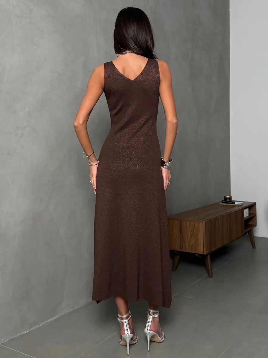 Коричневое платье праздничное вечернее