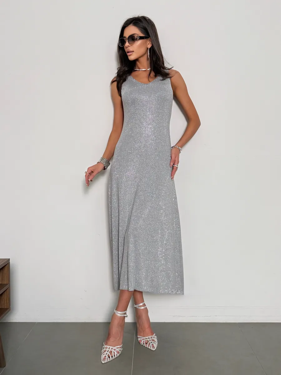 Серое платье праздничное вечернее