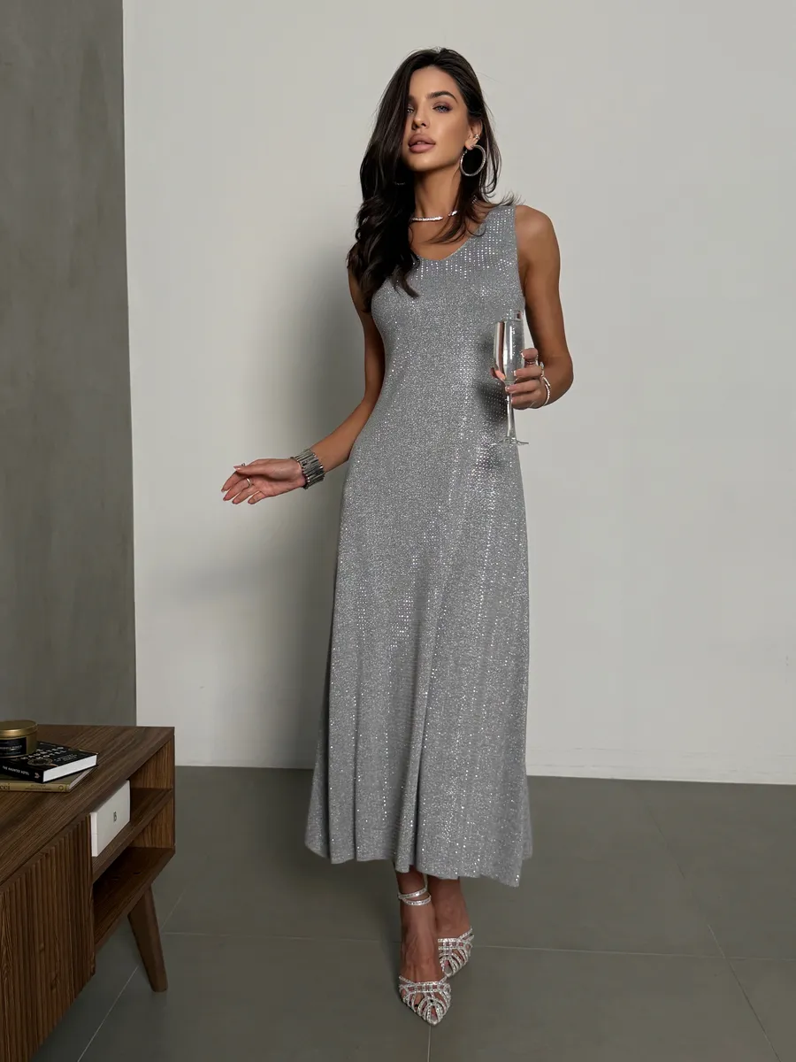 Серое платье праздничное вечернее