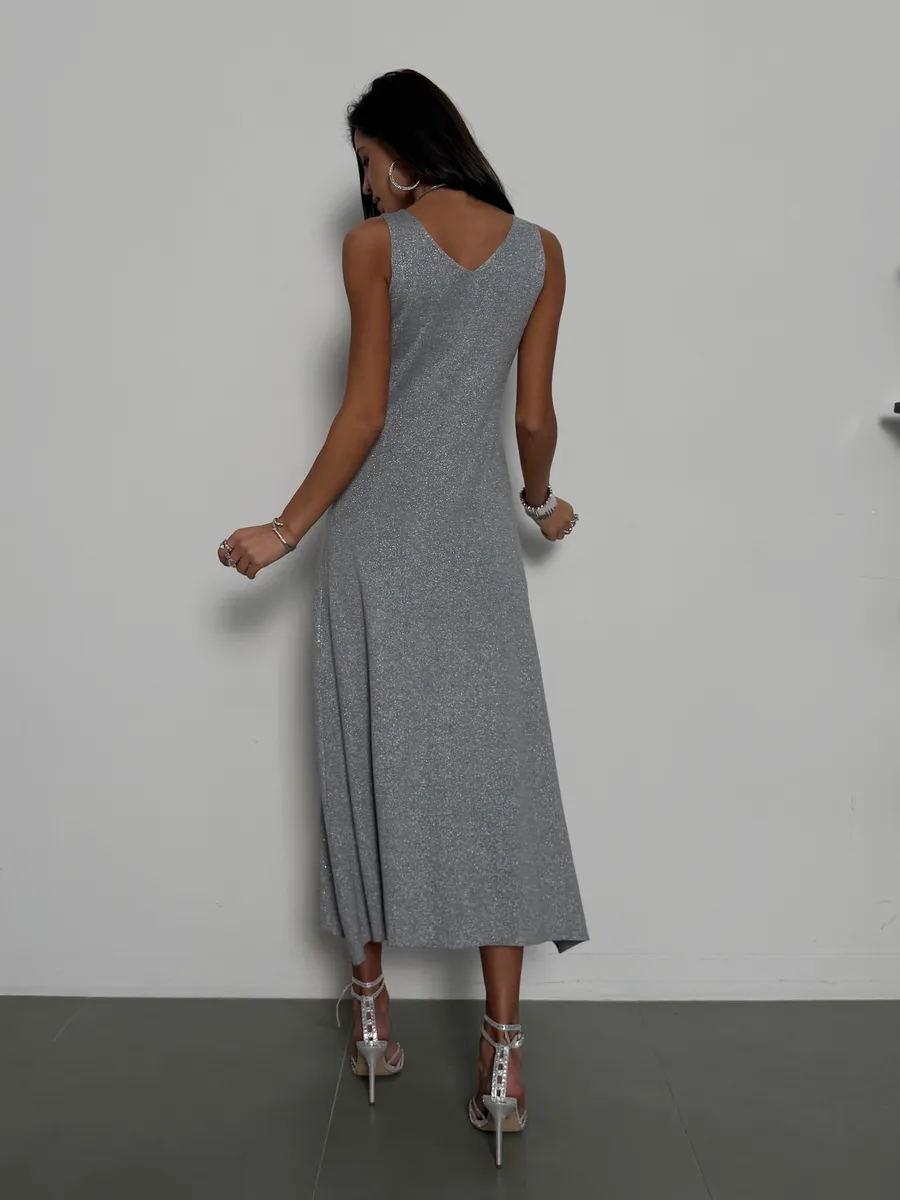 Серое платье праздничное вечернее