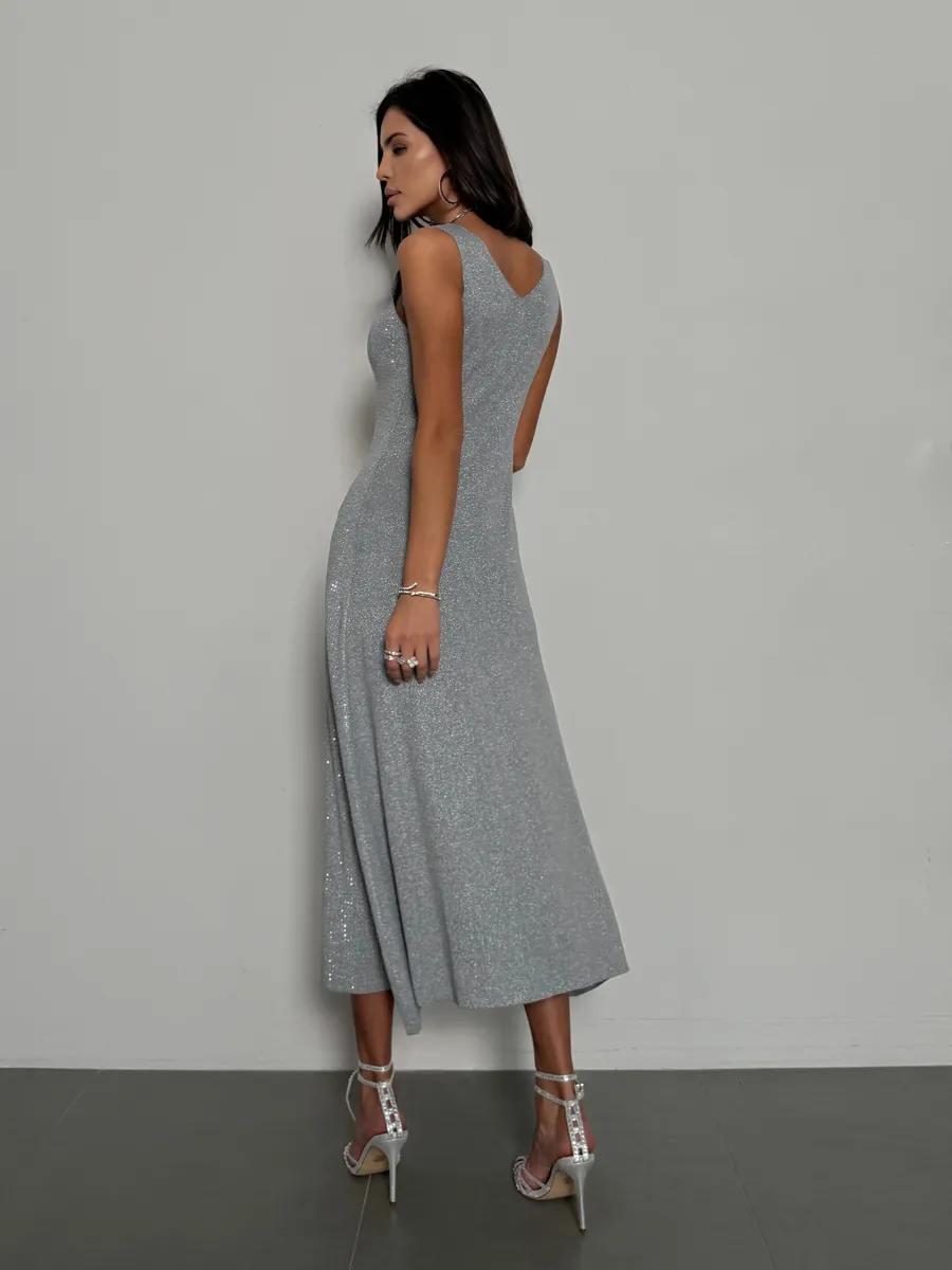 Серое платье праздничное вечернее