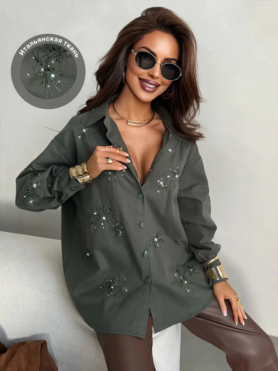 Рубашка нарядная оверсайз