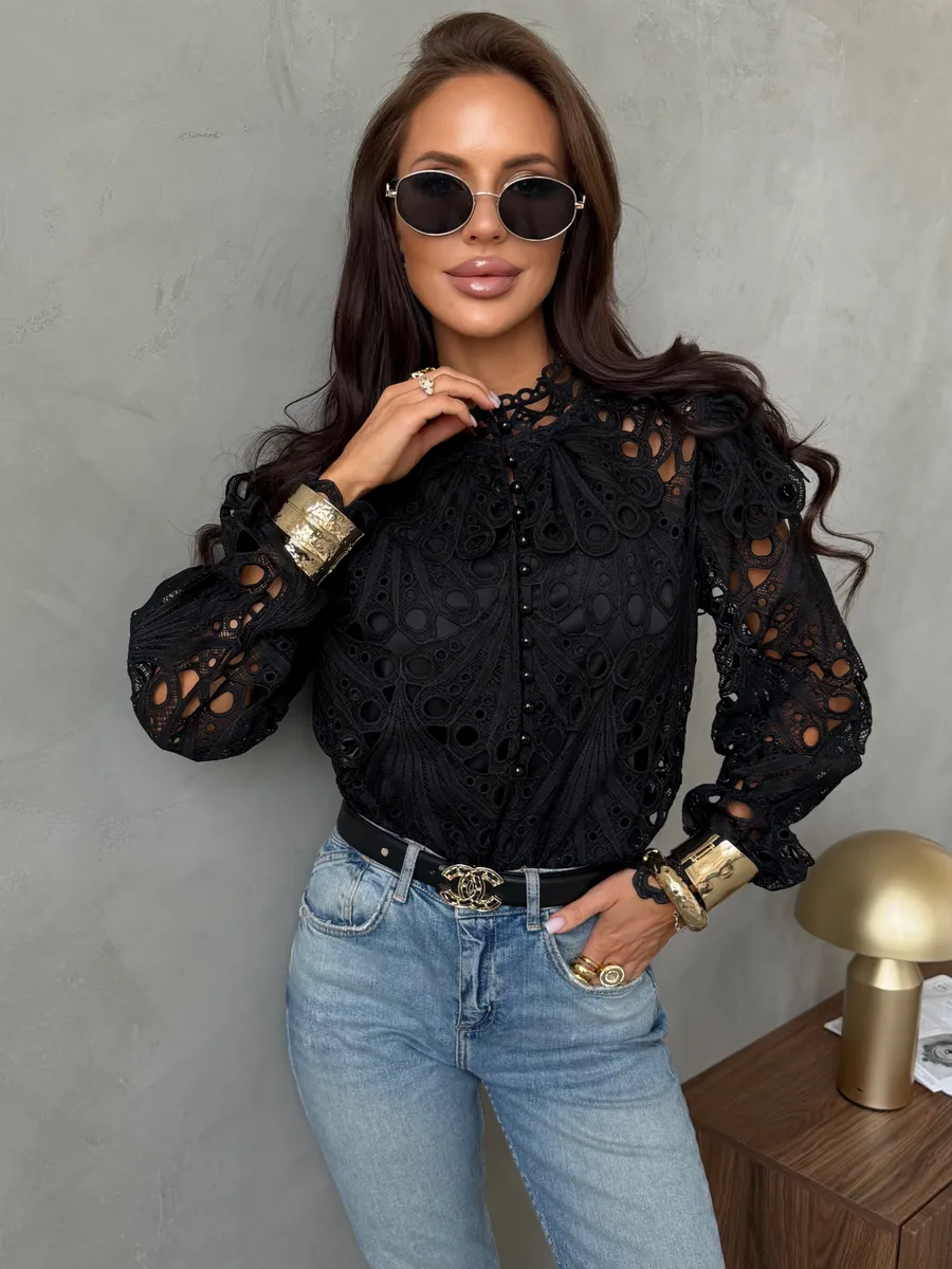 Черная блузка летняя нарядная
