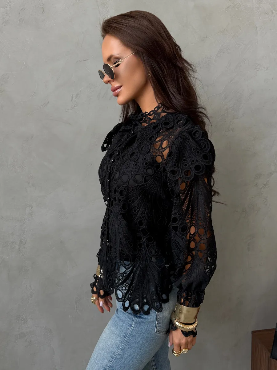 Черная блузка летняя нарядная