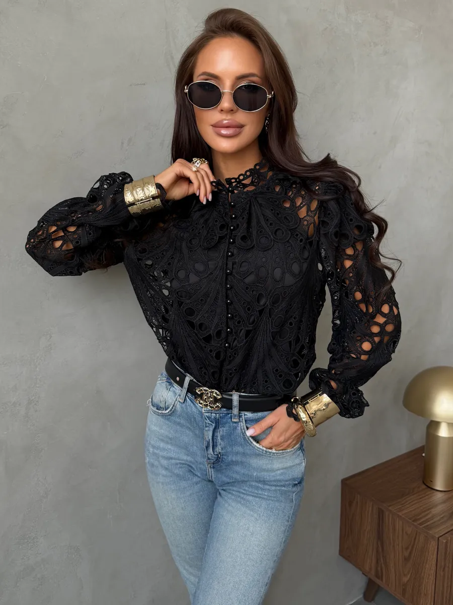 Черная блузка летняя нарядная