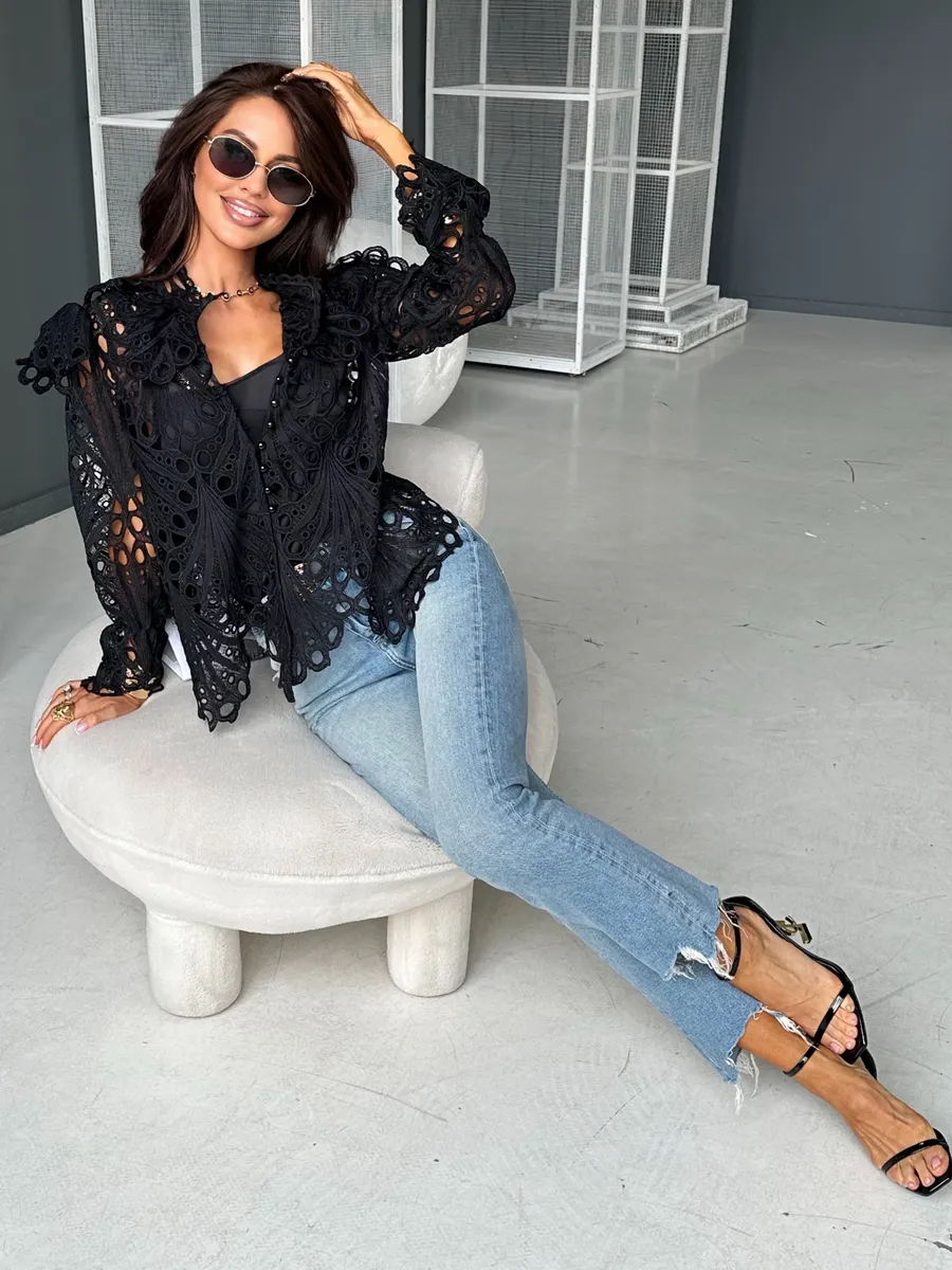 Черная блузка летняя нарядная