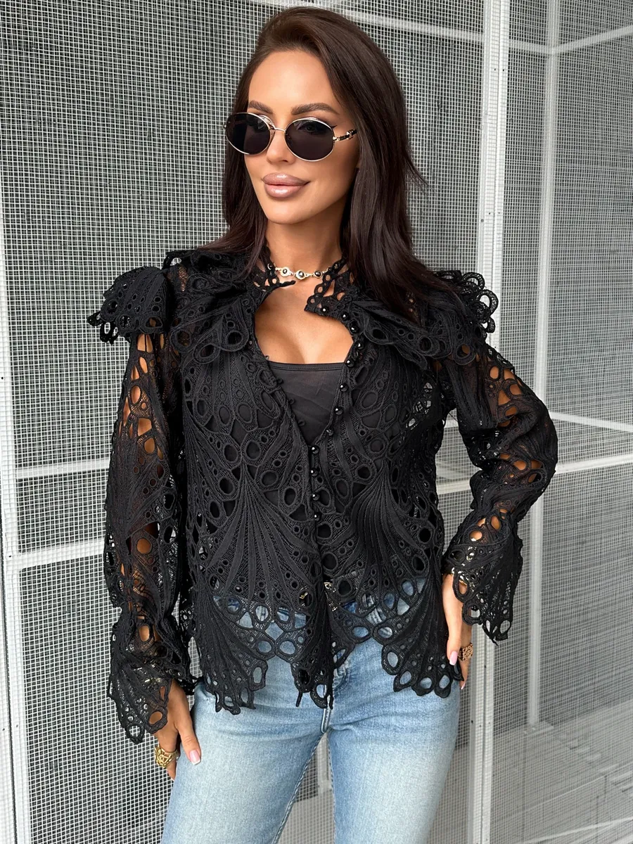 Черная блузка летняя нарядная