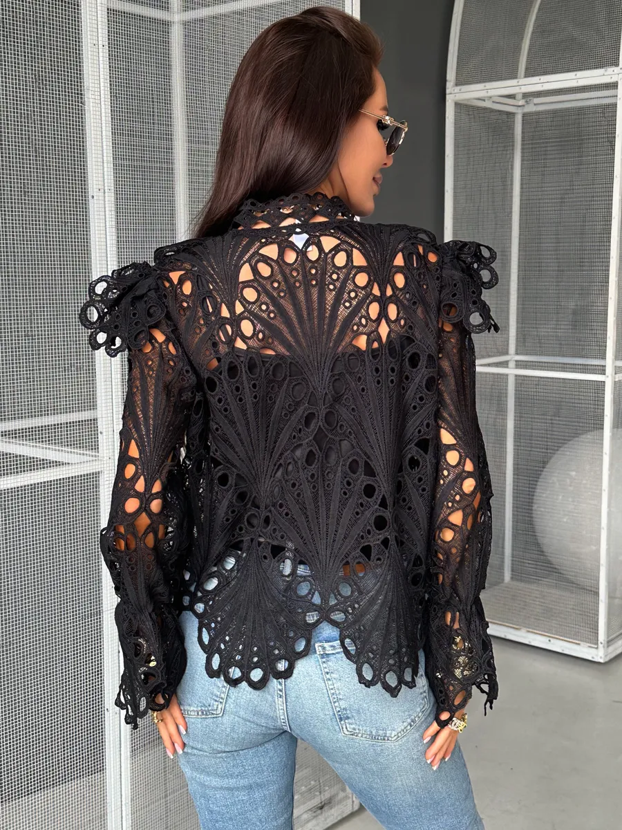 Черная блузка летняя нарядная