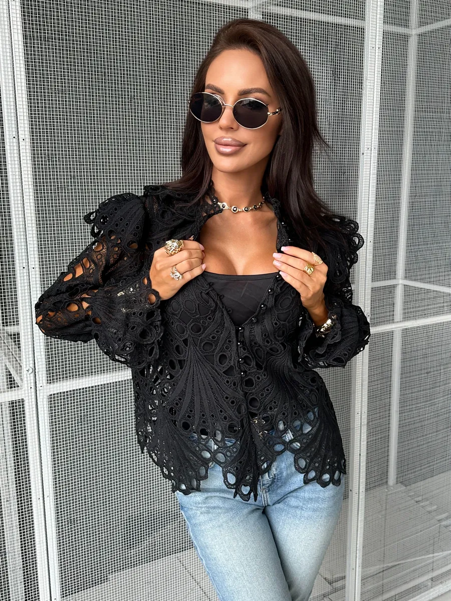 Черная блузка летняя нарядная