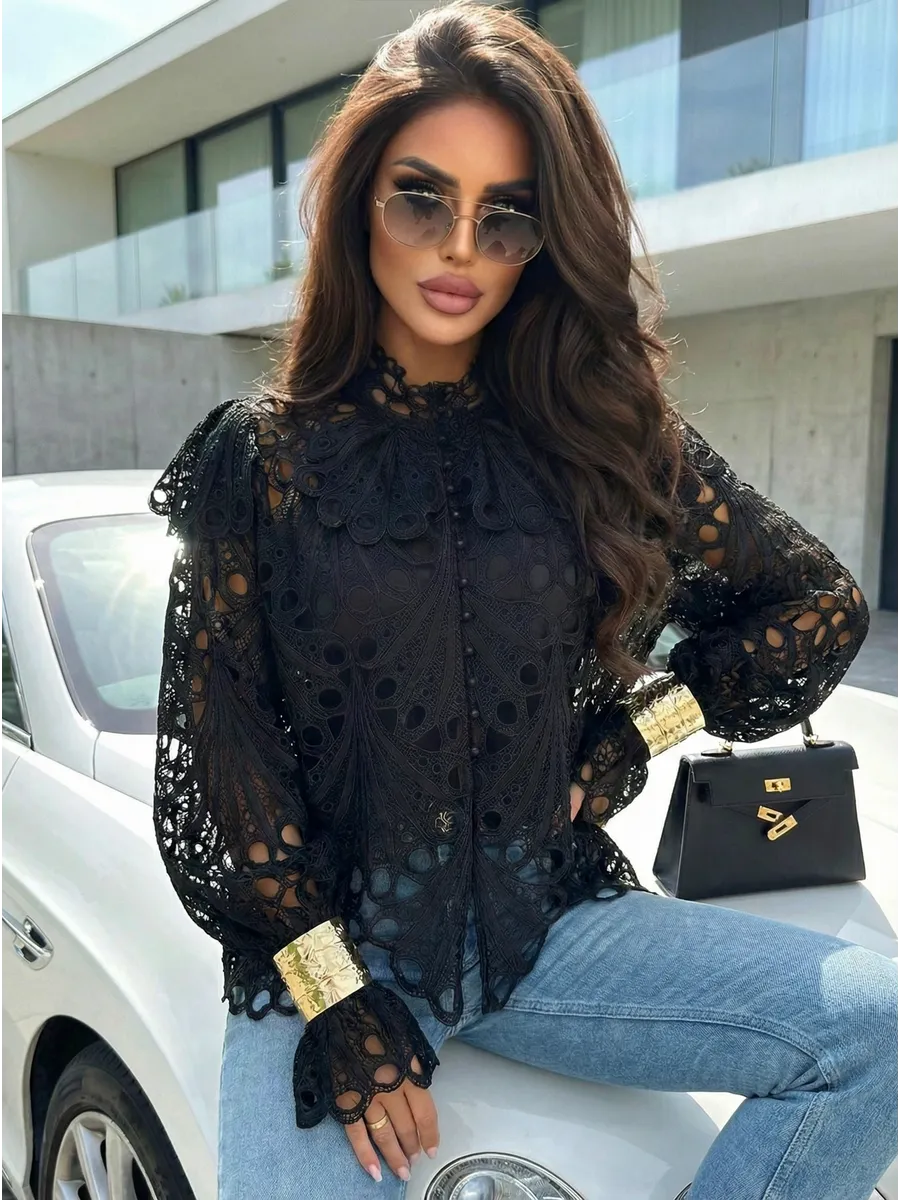 Черная блузка летняя нарядная