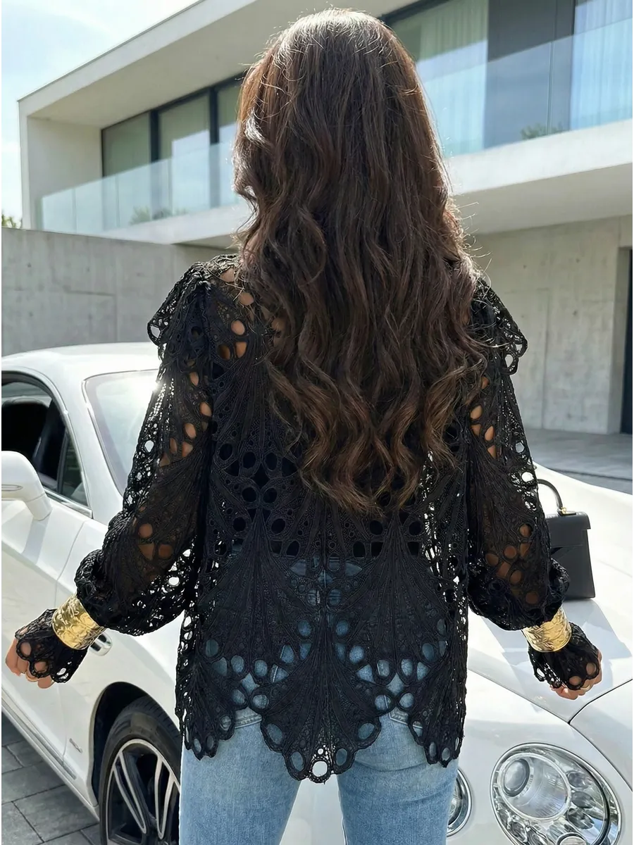 Черная блузка летняя нарядная