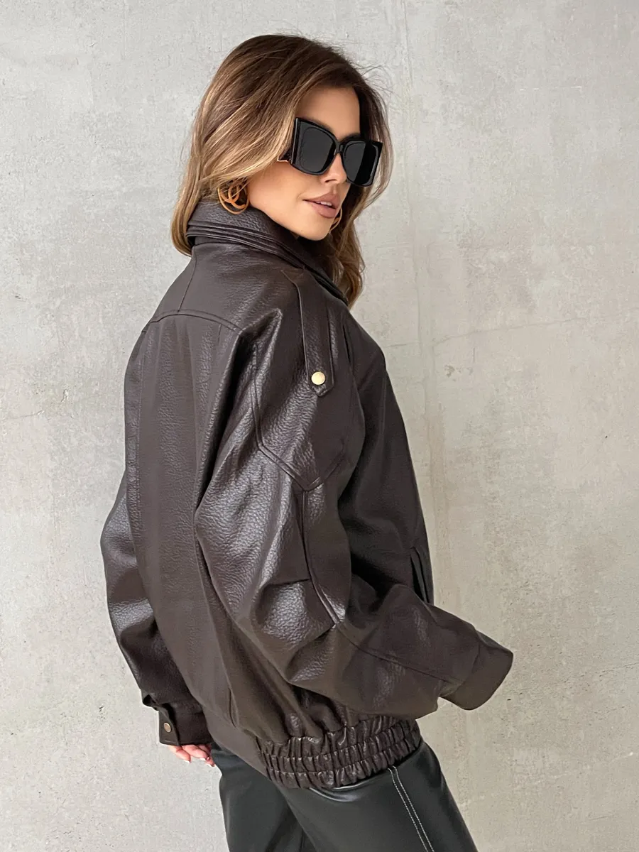 Куртка - бомбер кожаная