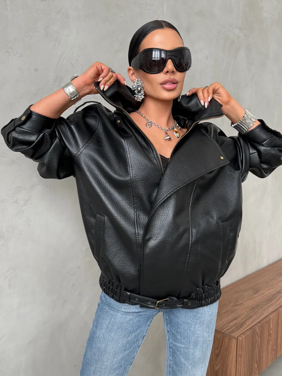 Куртка - бомбер кожаная