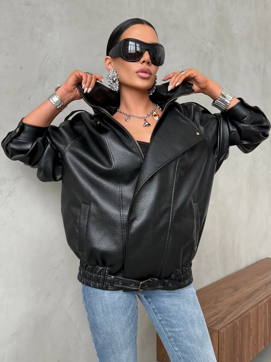 Куртка - бомбер кожаная