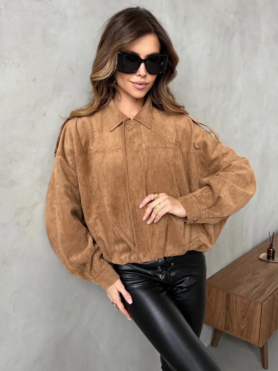 Куртка бомбер замшевая