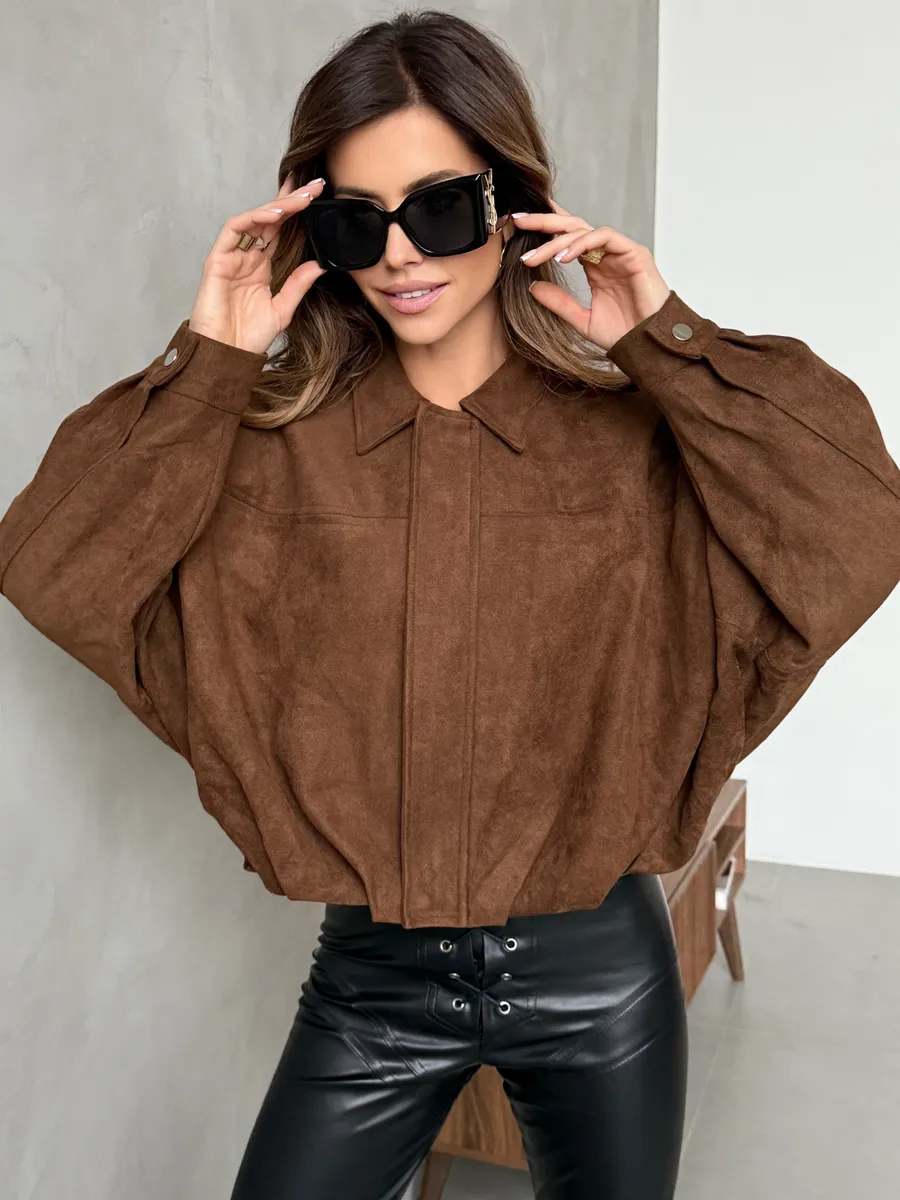 Куртка бомбер замшевая