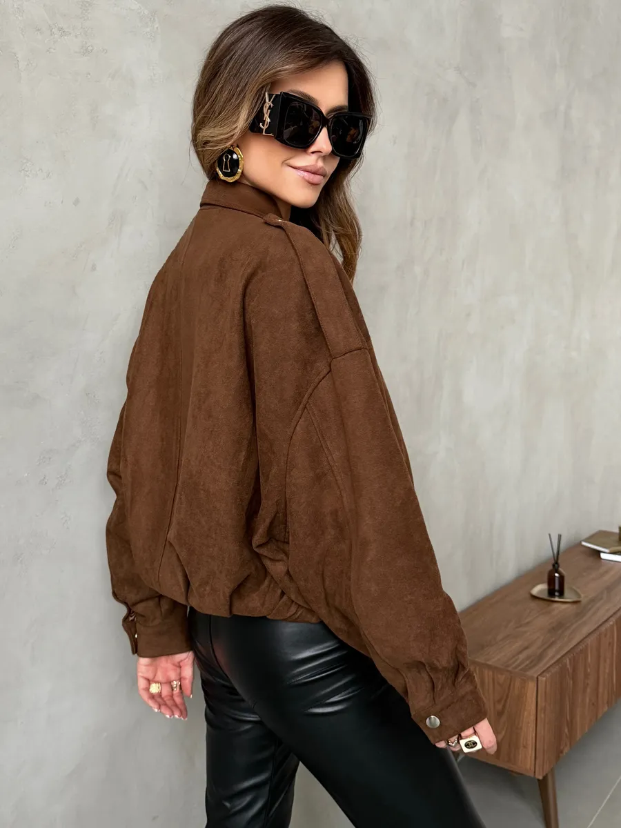 Куртка бомбер замшевая