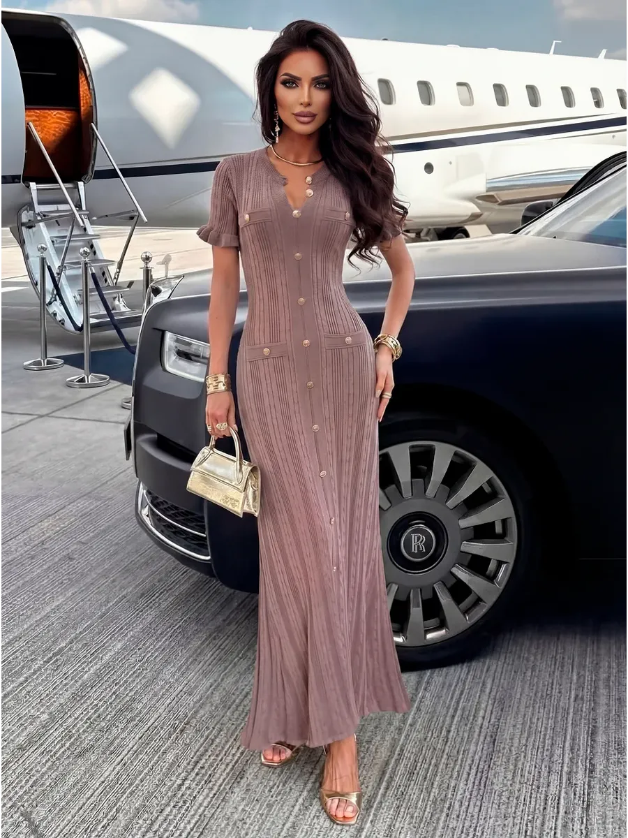 Повседневное длинное платье трикотажное макси