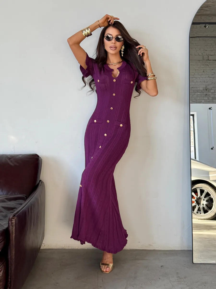 Праздничное длинное платье трикотажное макси