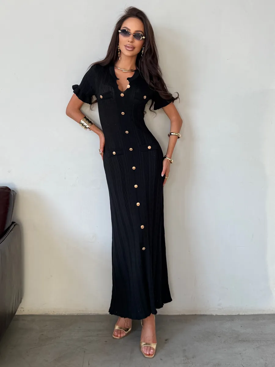 Платье повседневное трикотажное макси