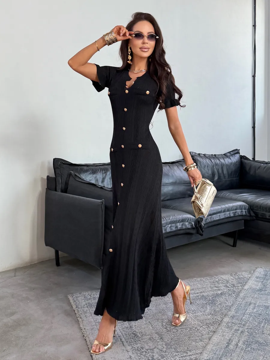 Платье повседневное трикотажное макси