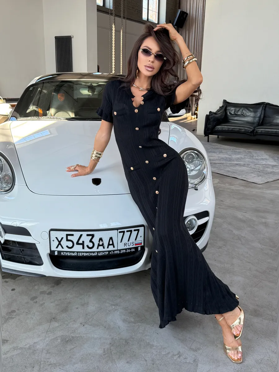 Платье повседневное трикотажное макси