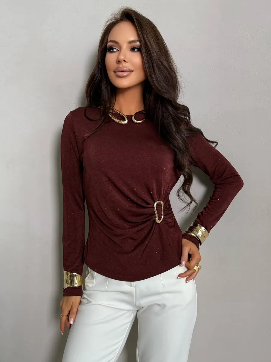 Бордовая блузка нарядная вечерняя