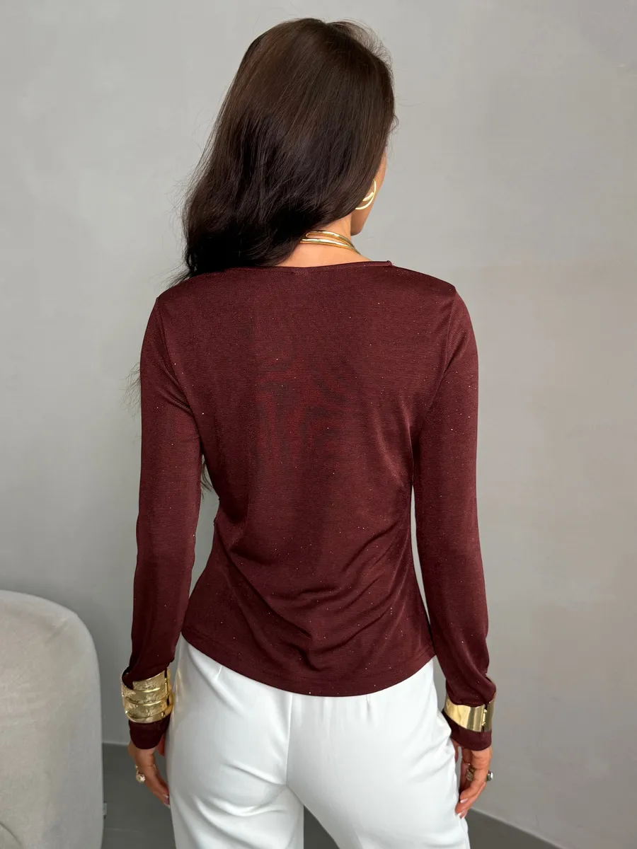 Бордовая блузка нарядная вечерняя