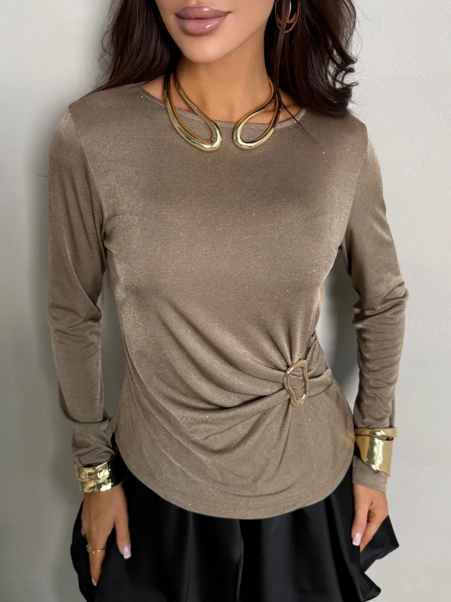 Капучино блузка нарядная вечерняя