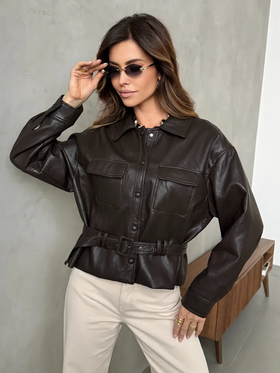 Куртка-рубашка кожаная