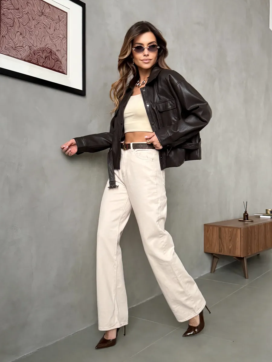 Куртка-рубашка кожаная