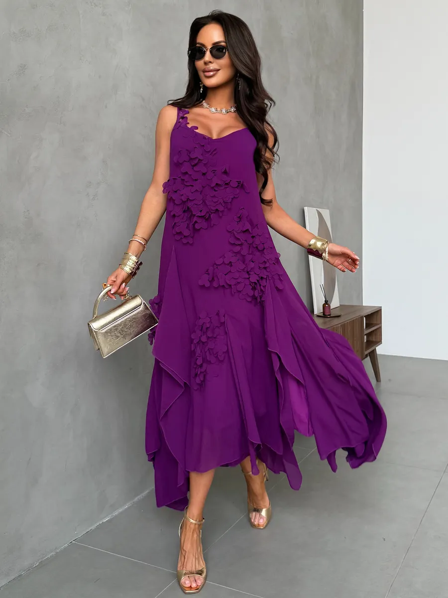 Летнее легкое платье праздничное длинное с цветами