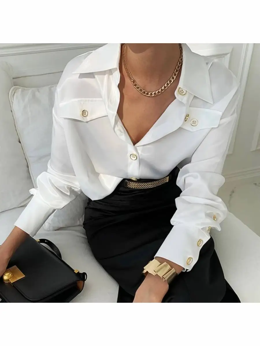 Блузка женская однотонная офисная