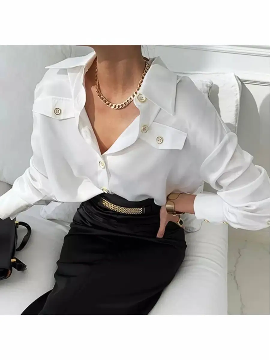 Блузка женская однотонная офисная