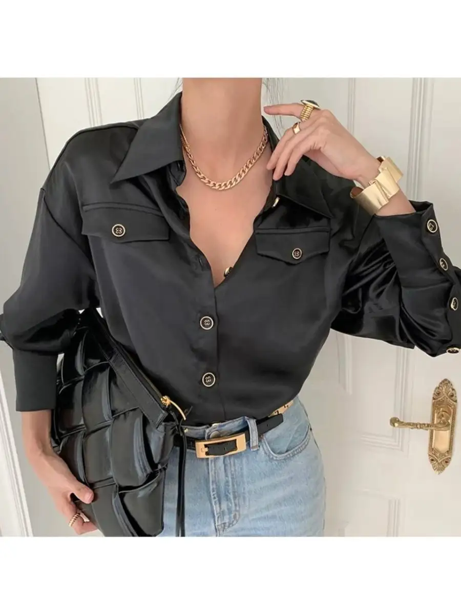 Блузка женская однотонная офисная