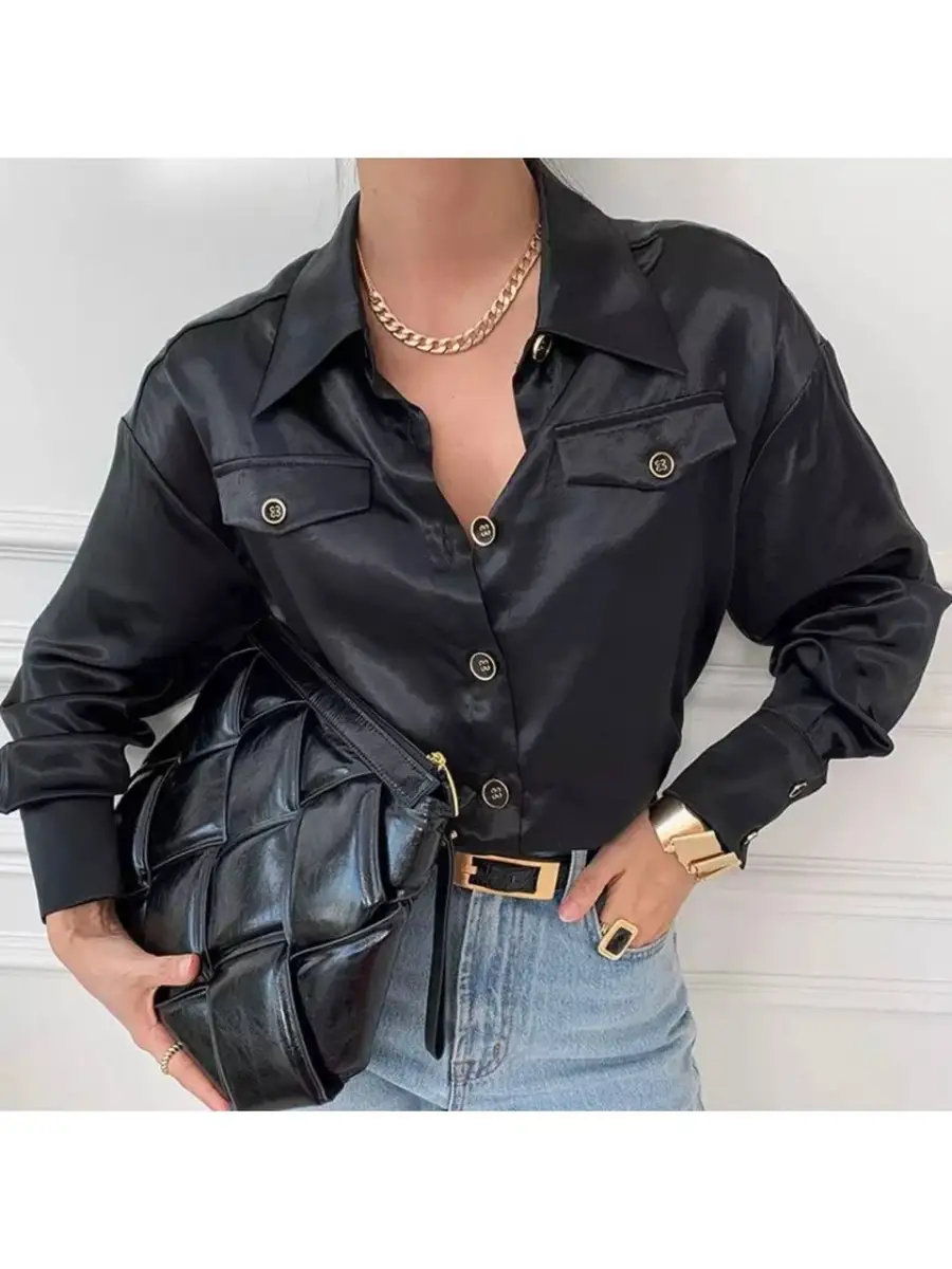 Блузка женская однотонная офисная