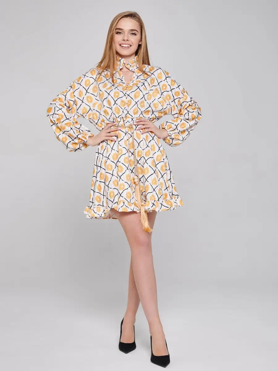 Желтое платье женское для девочки вечернее нарядное офисное